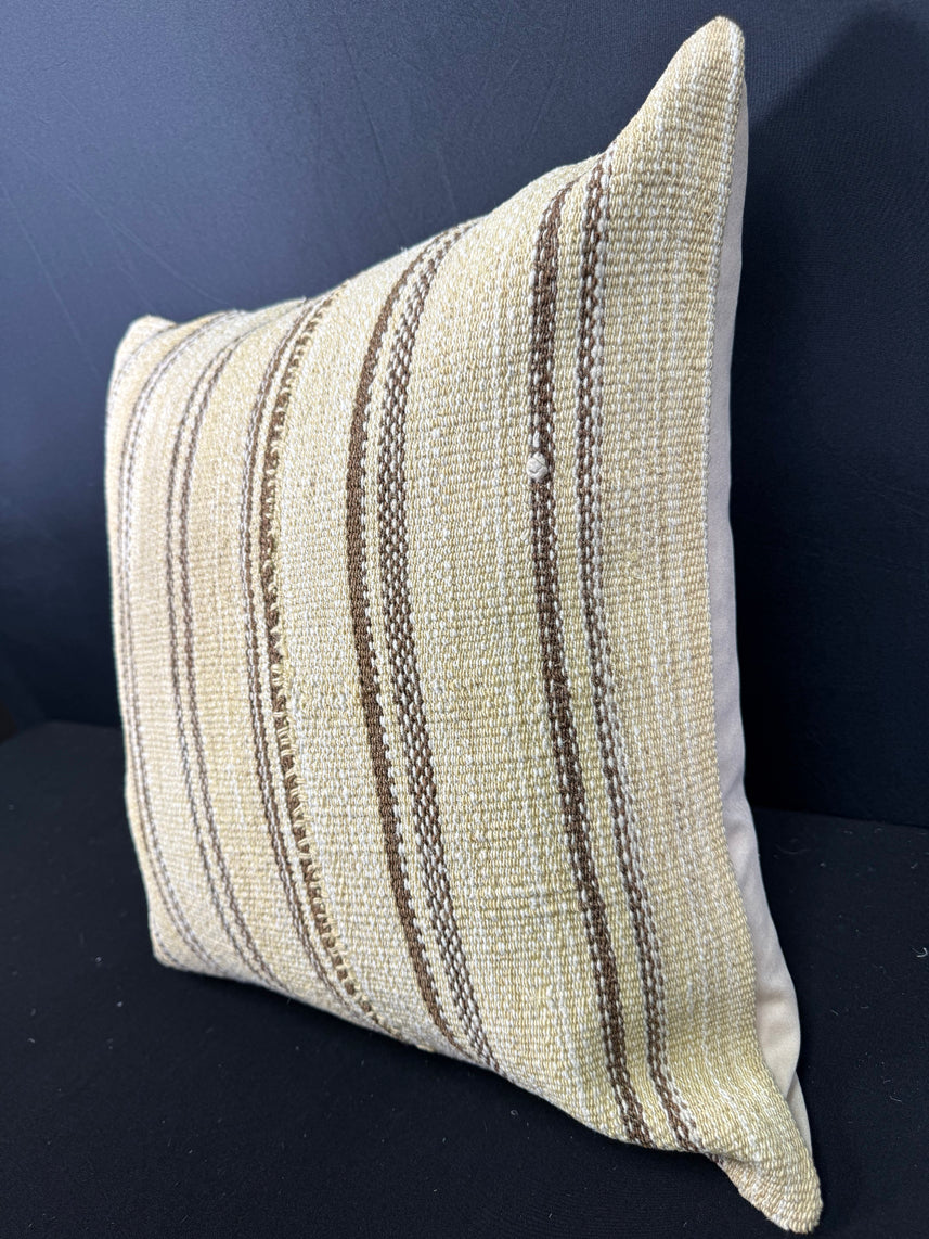 Turkish Hemp Pillow Cushion Natural Beige Brown Cushion Cover 20x20 #30611