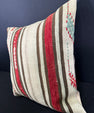 Turkish Hemp Pillow Cushion Natural Beige Red Cushion Cover 20x20 #30602