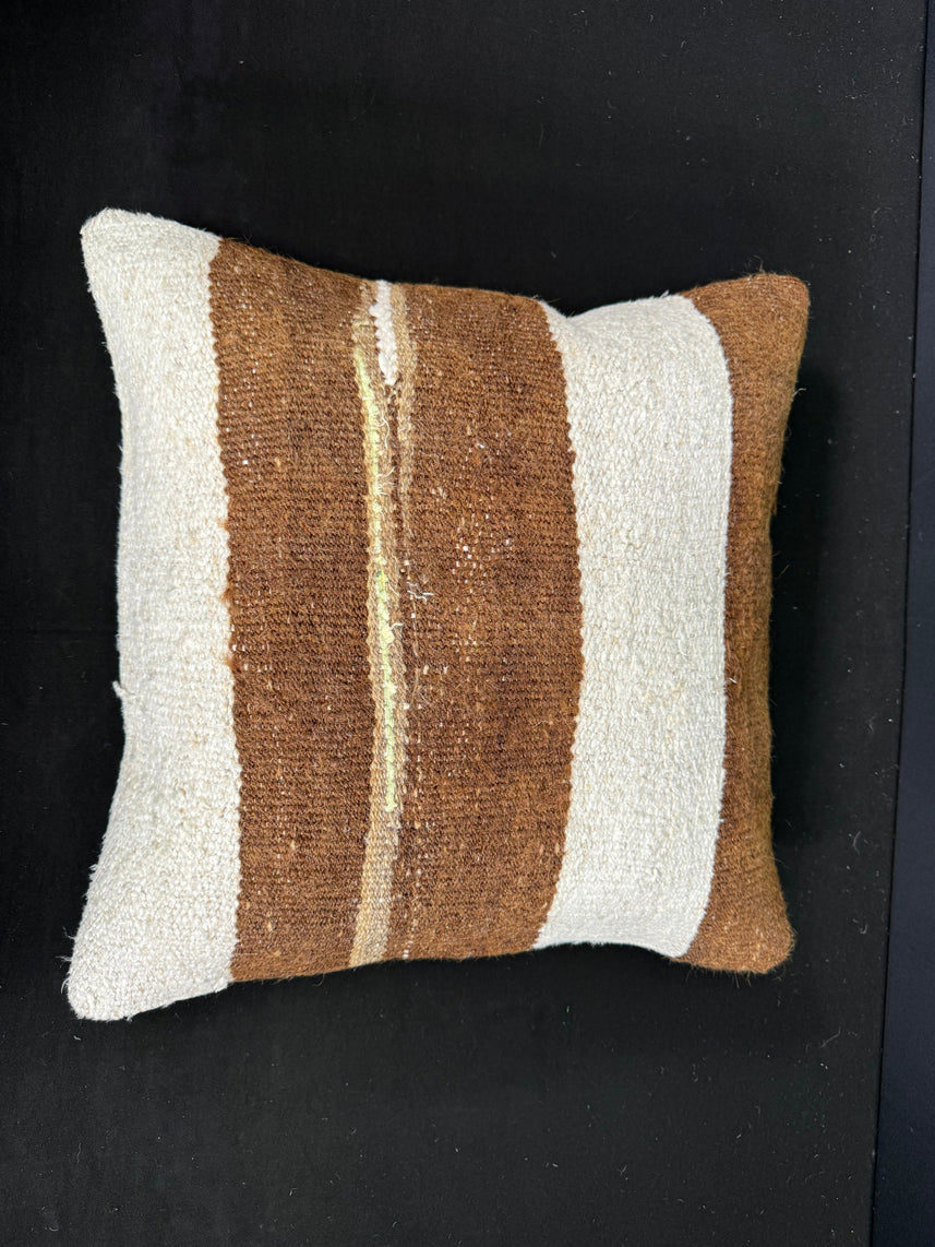 Turkish Hemp Pillow Cushion Natural Beige Brown Cushion Cover 20x20 #30609