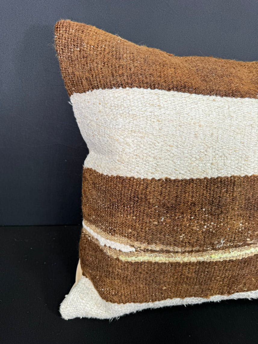 Turkish Hemp Pillow Cushion Natural Beige Brown Cushion Cover 20x20 #30609