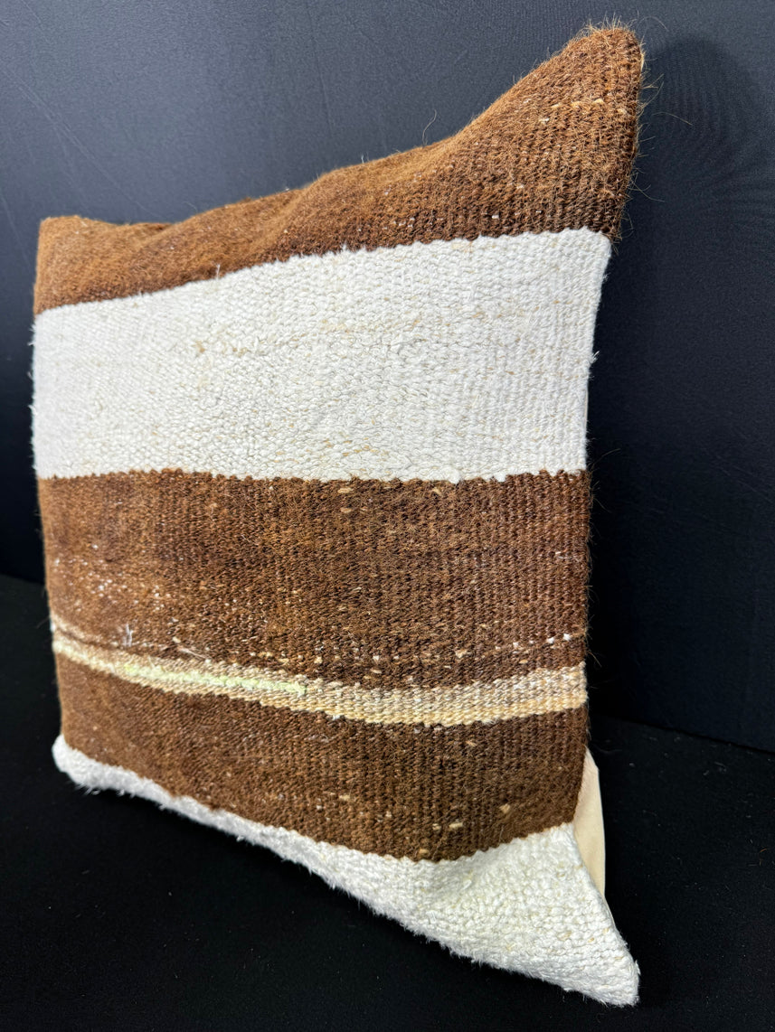 Turkish Hemp Pillow Cushion Natural Beige Brown Cushion Cover 20x20 #30609