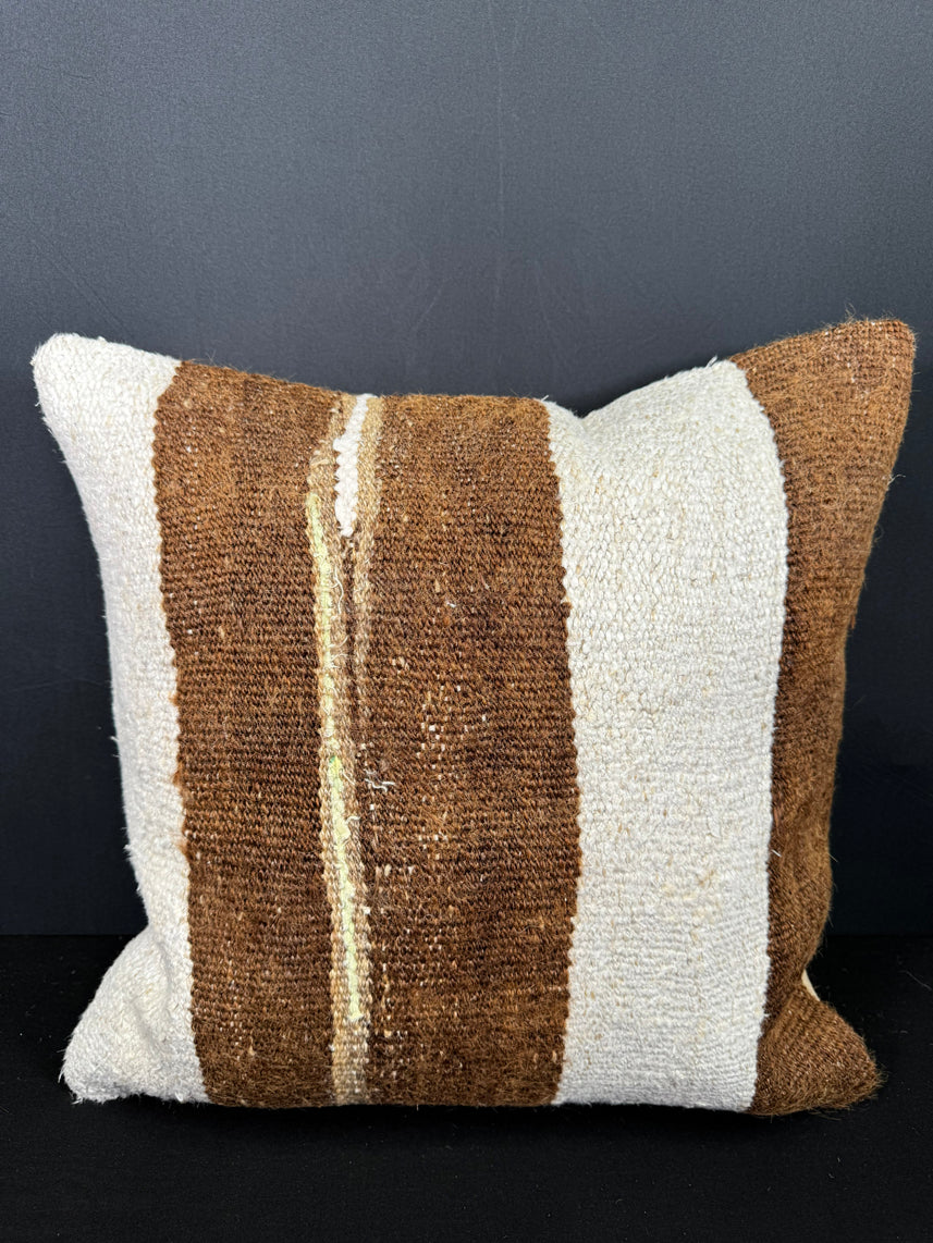 Turkish Hemp Pillow Cushion Natural Beige Brown Cushion Cover 20x20 #30609