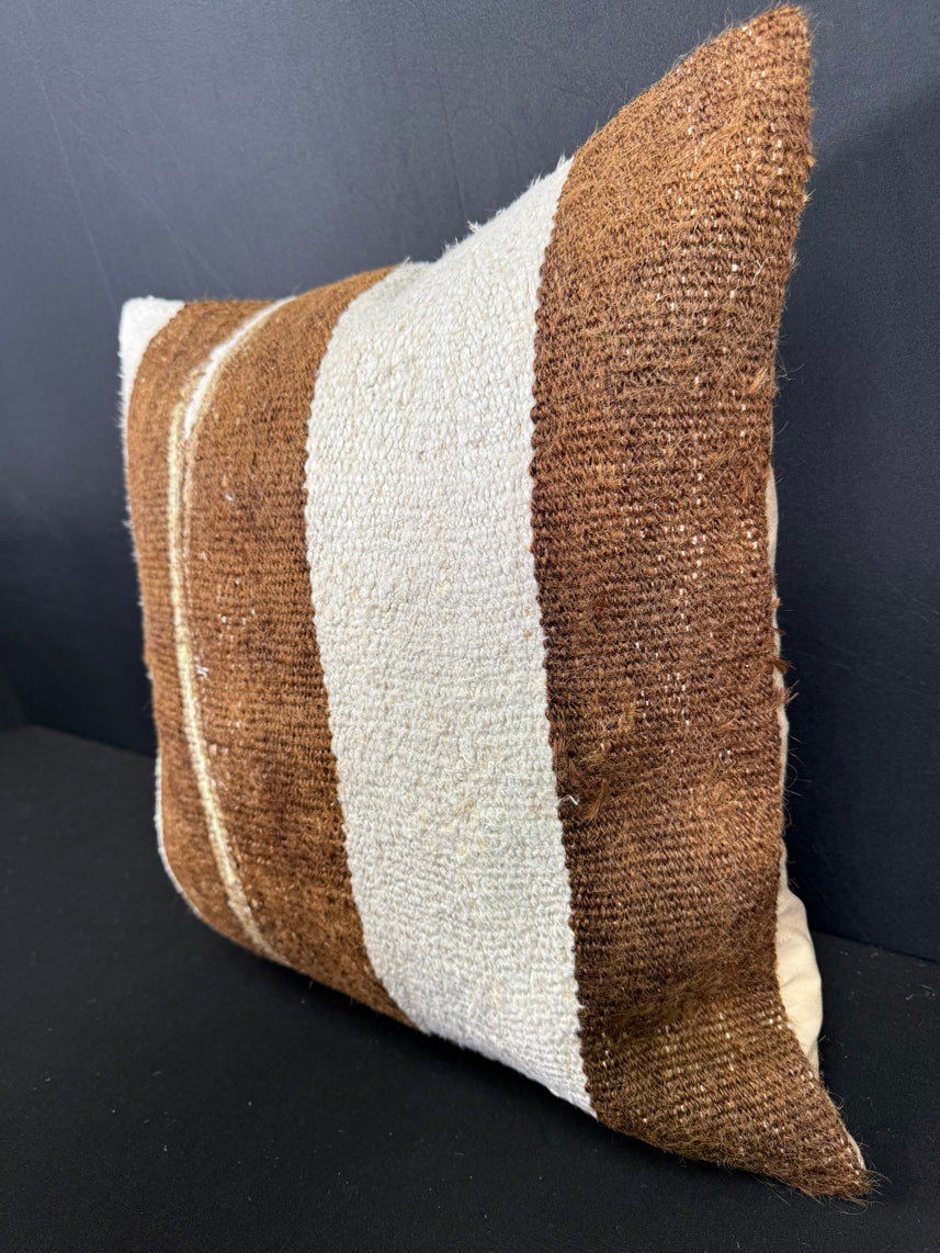 Turkish Hemp Pillow Cushion Natural Beige Brown Cushion Cover 20x20 #30609