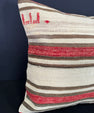 Turkish Hemp Pillow Cushion Natural Beige Red Cushion Cover 20x20 #30608