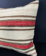 Turkish Hemp Pillow Cushion Natural Beige Red Cushion Cover 20x20 #30608