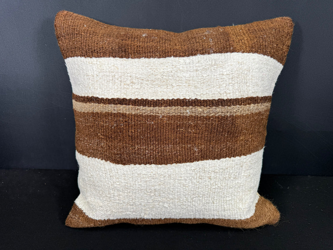 Turkish Hemp Pillow Cushion Natural Beige Brown Cushion Cover 20x20 #30607