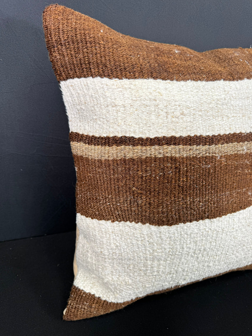 Turkish Hemp Pillow Cushion Natural Beige Brown Cushion Cover 20x20 #30607