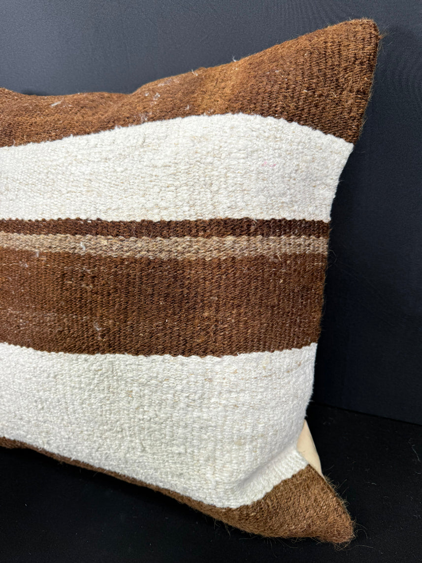 Turkish Hemp Pillow Cushion Natural Beige Brown Cushion Cover 20x20 #30607