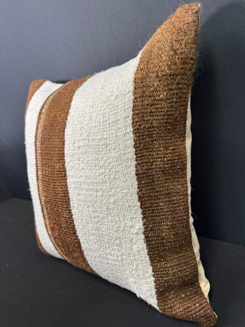 Turkish Hemp Pillow Cushion Natural Beige Brown Cushion Cover 20x20 #30607