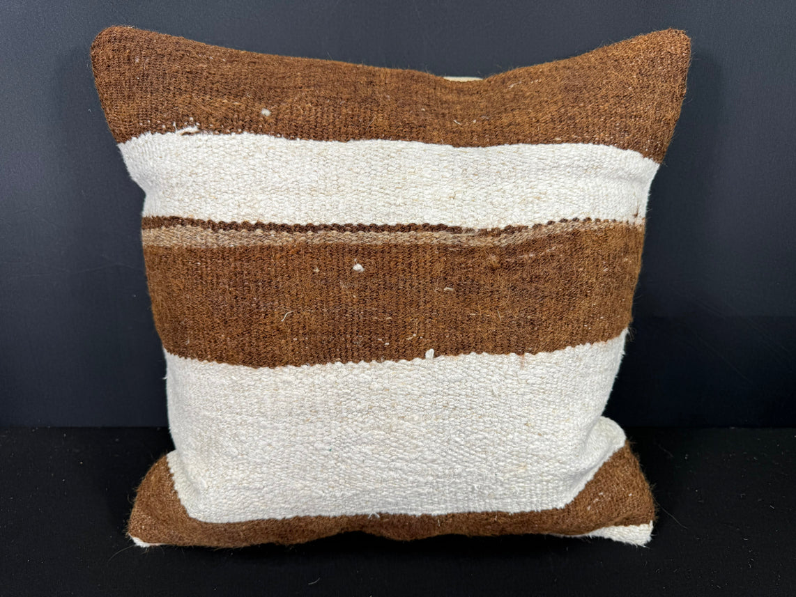 Turkish Hemp Pillow Cushion Natural Beige Brown Cushion Cover 20x20 #30675