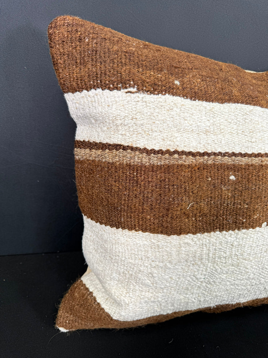 Turkish Hemp Pillow Cushion Natural Beige Brown Cushion Cover 20x20 #30675