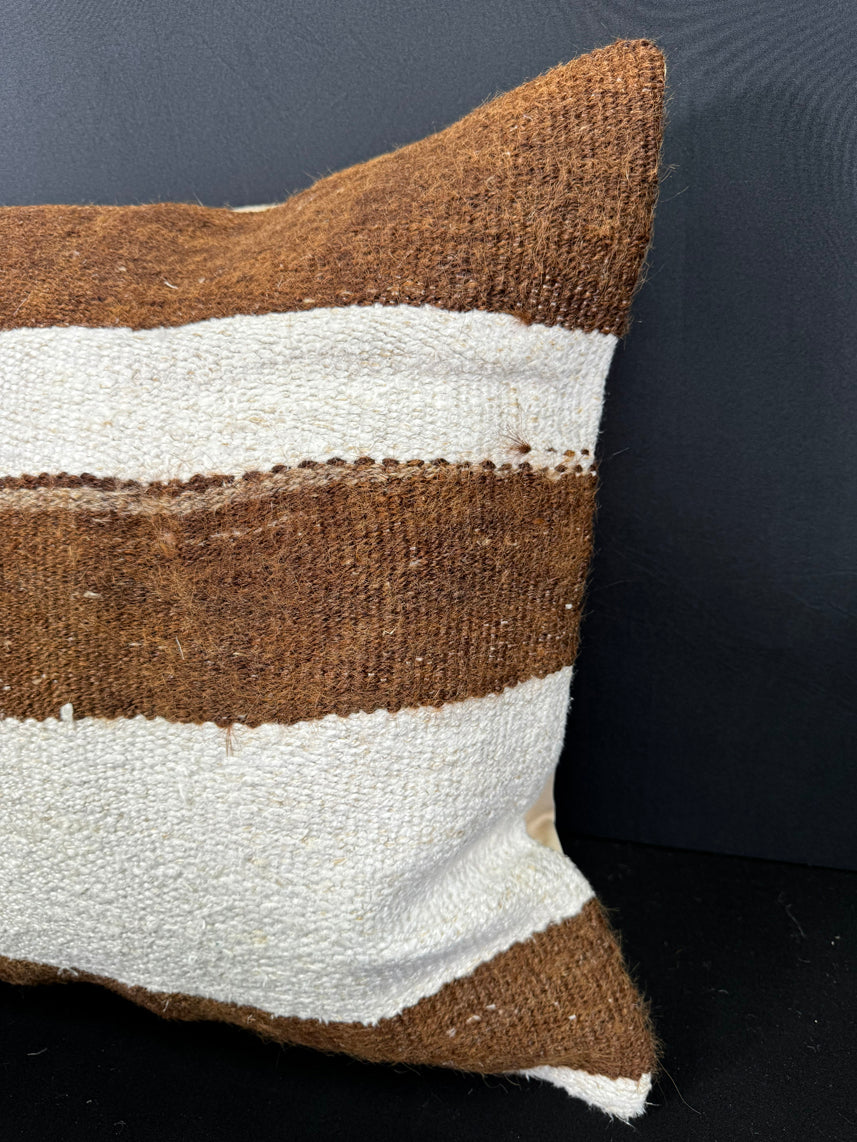 Turkish Hemp Pillow Cushion Natural Beige Brown Cushion Cover 20x20 #30675