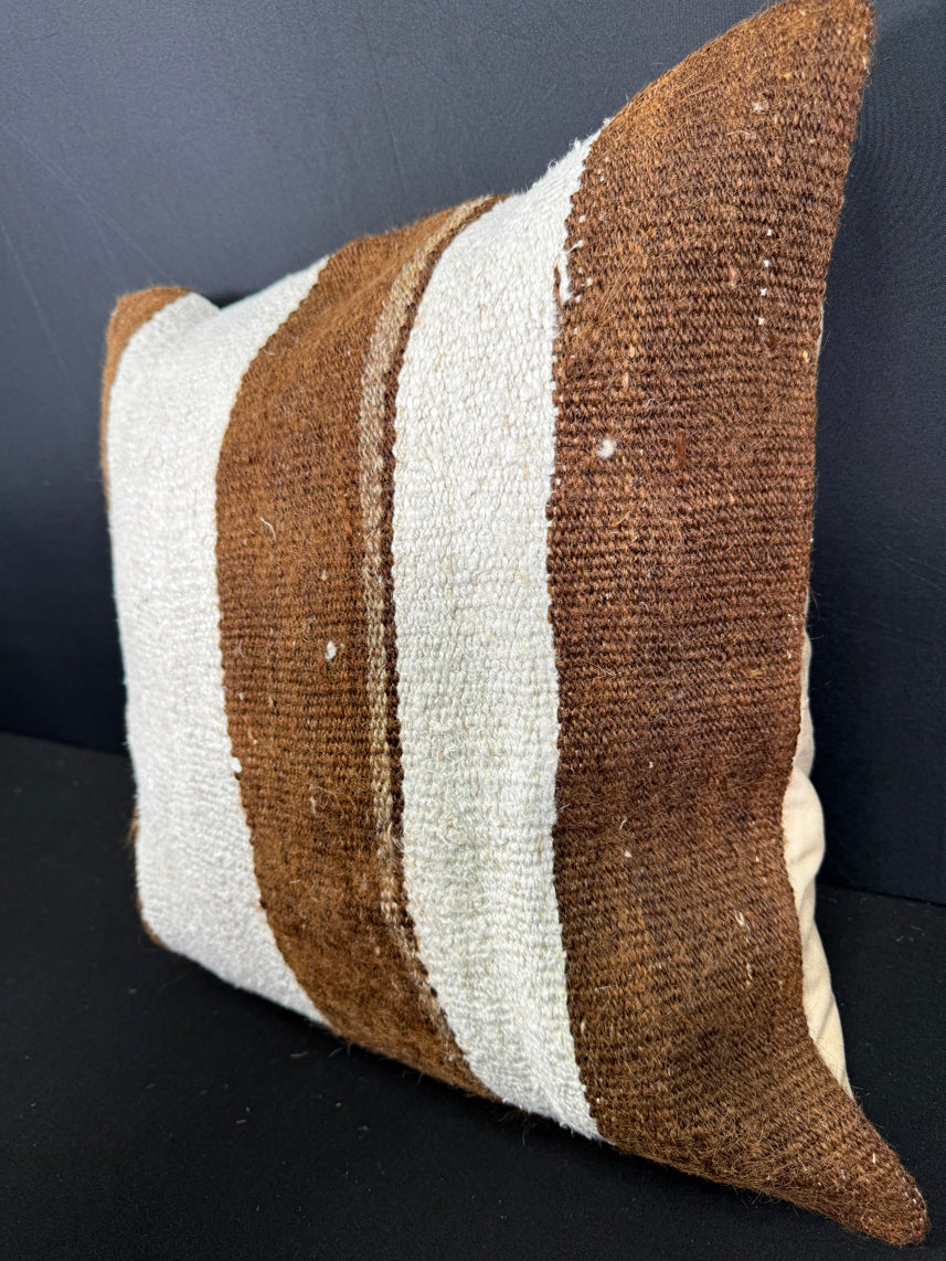 Turkish Hemp Pillow Cushion Natural Beige Brown Cushion Cover 20x20 #30675