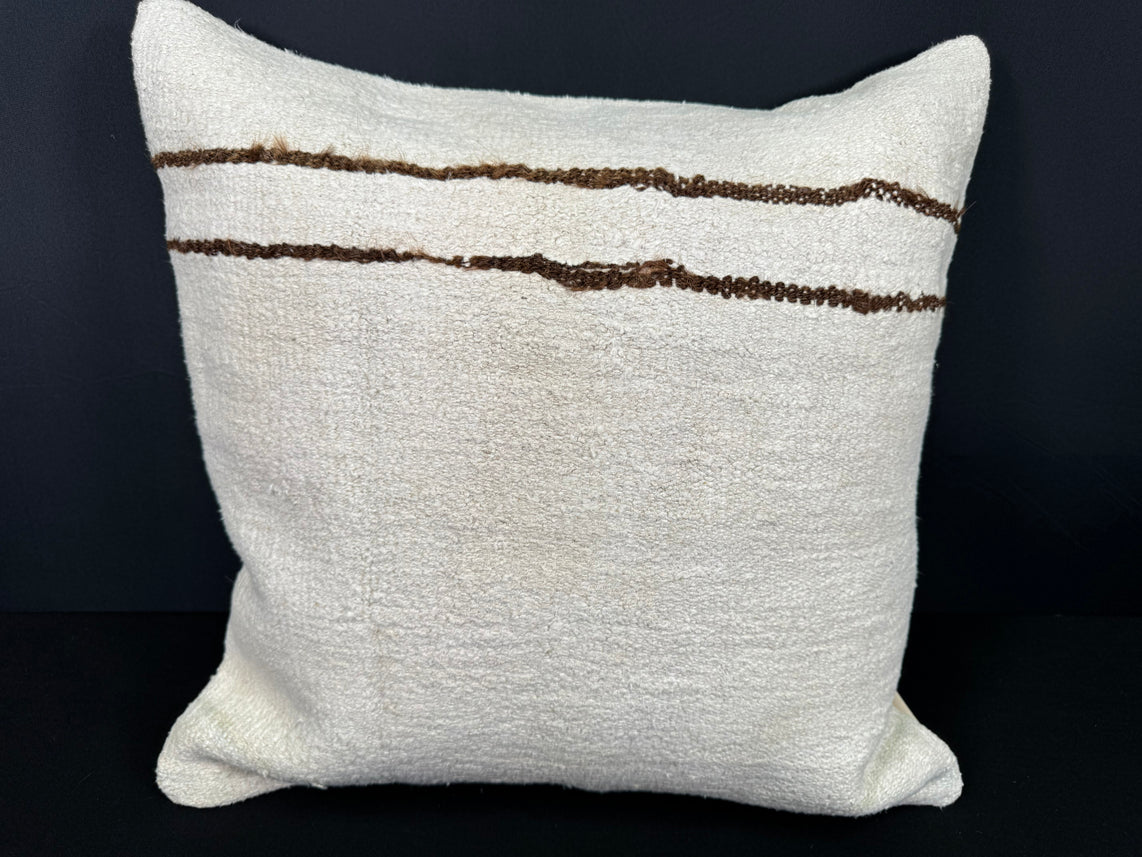 Turkish Hemp Pillow Cushion Natural Beige Brown Cushion Cover 20x20 #30612