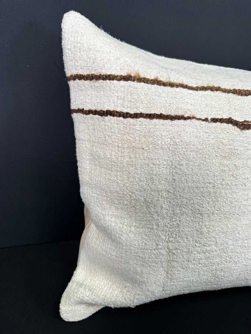 Turkish Hemp Pillow Cushion Natural Beige Brown Cushion Cover 20x20 #30612
