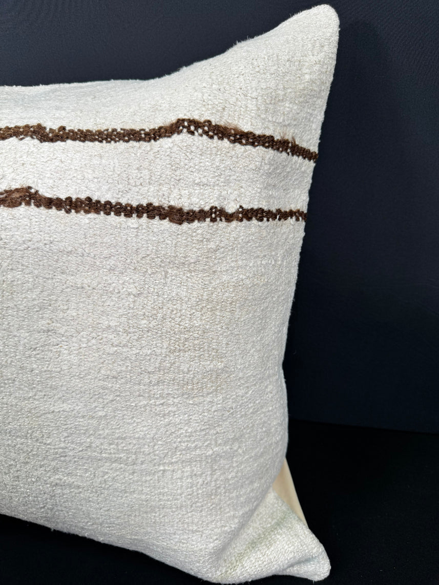 Turkish Hemp Pillow Cushion Natural Beige Brown Cushion Cover 20x20 #30612