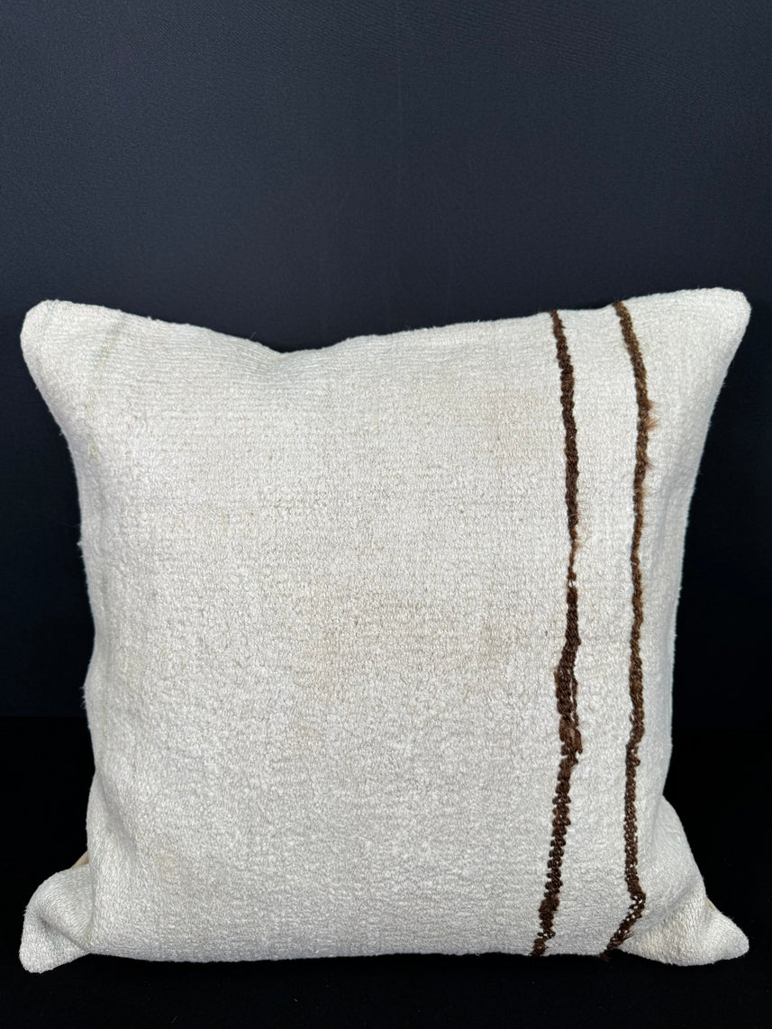 Turkish Hemp Pillow Cushion Natural Beige Brown Cushion Cover 20x20 #30612