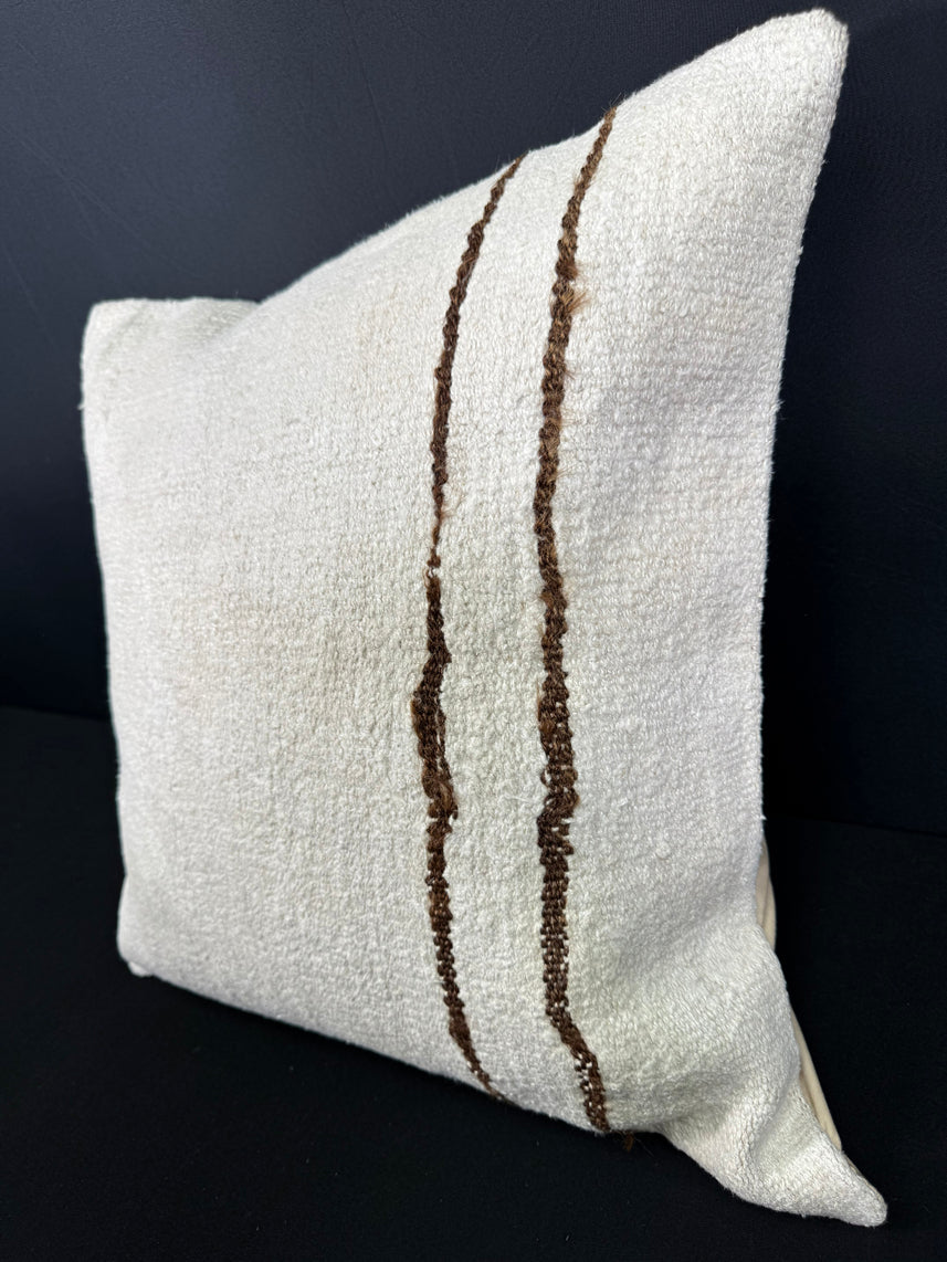 Turkish Hemp Pillow Cushion Natural Beige Brown Cushion Cover 20x20 #30612