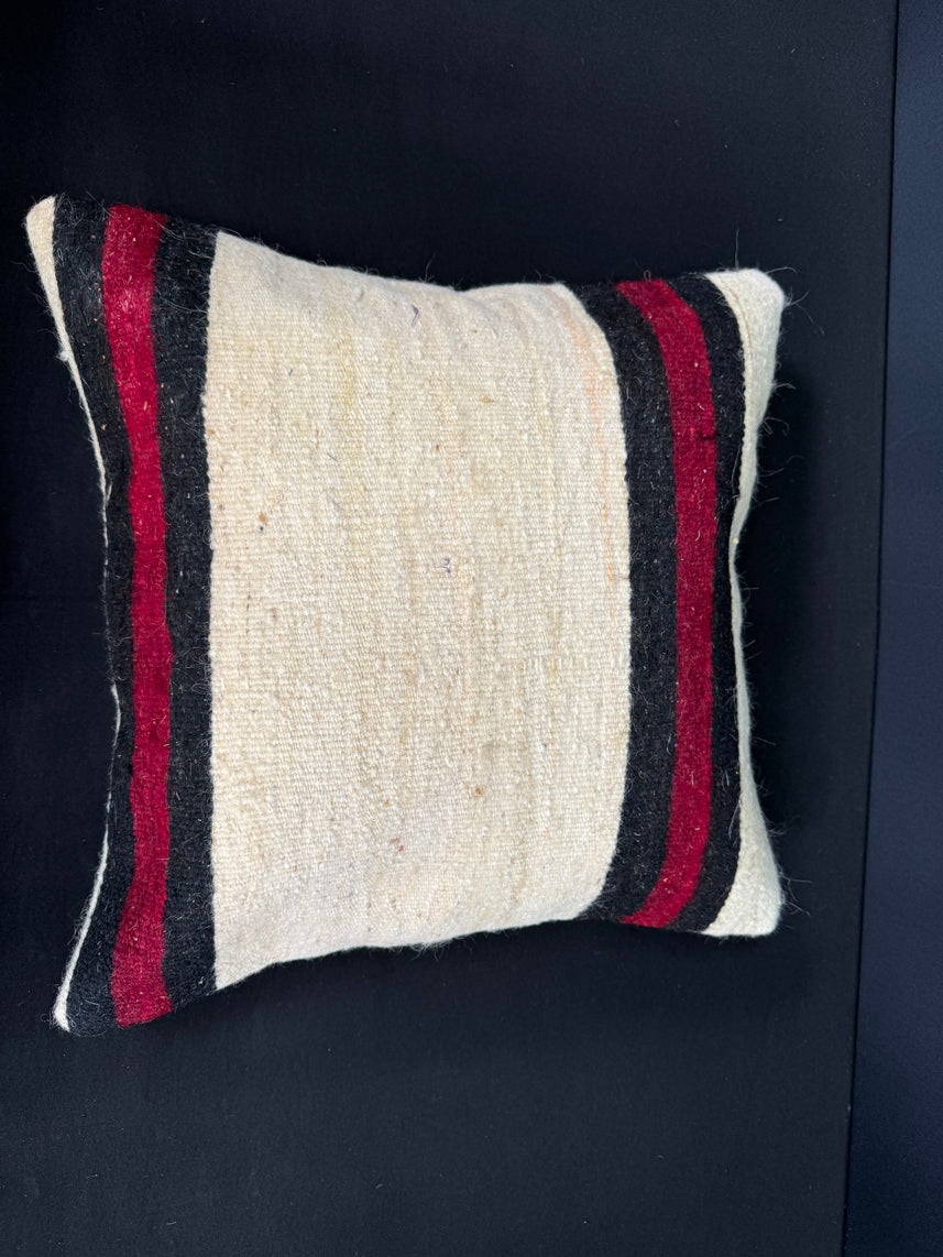 Turkish Hemp Pillow Cushion Natural Beige Black Cushion Cover 20x20 #30625