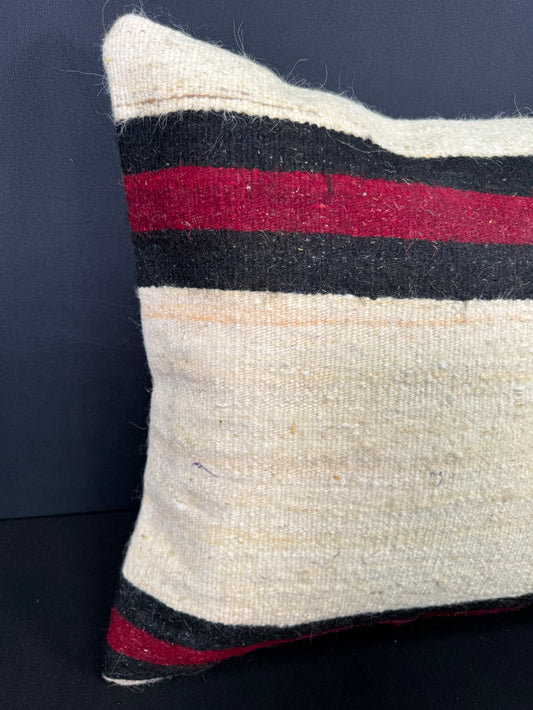 Turkish Hemp Pillow Cushion Natural Beige Black Cushion Cover 20x20 #30625