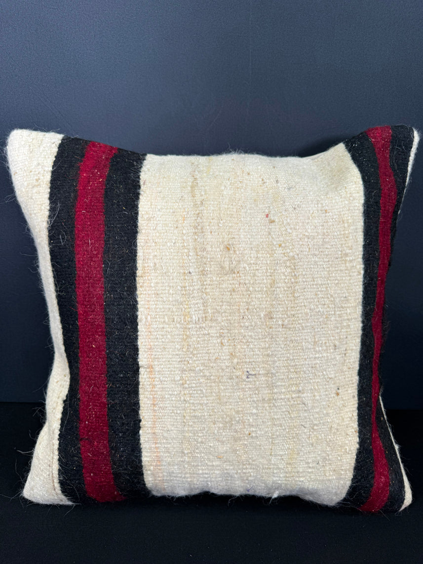 Turkish Hemp Pillow Cushion Natural Beige Black Cushion Cover 20x20 #30625