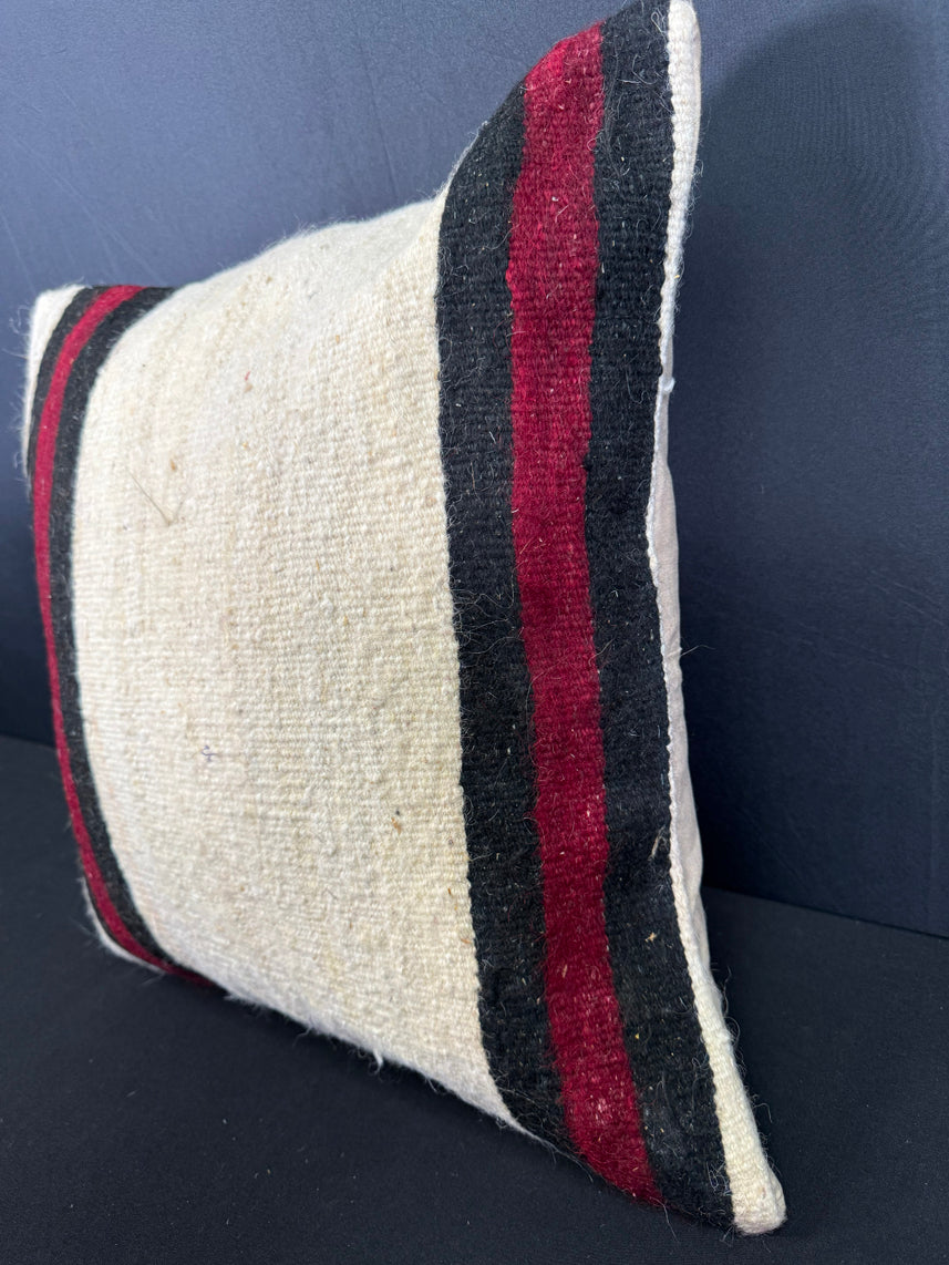 Turkish Hemp Pillow Cushion Natural Beige Black Cushion Cover 20x20 #30625