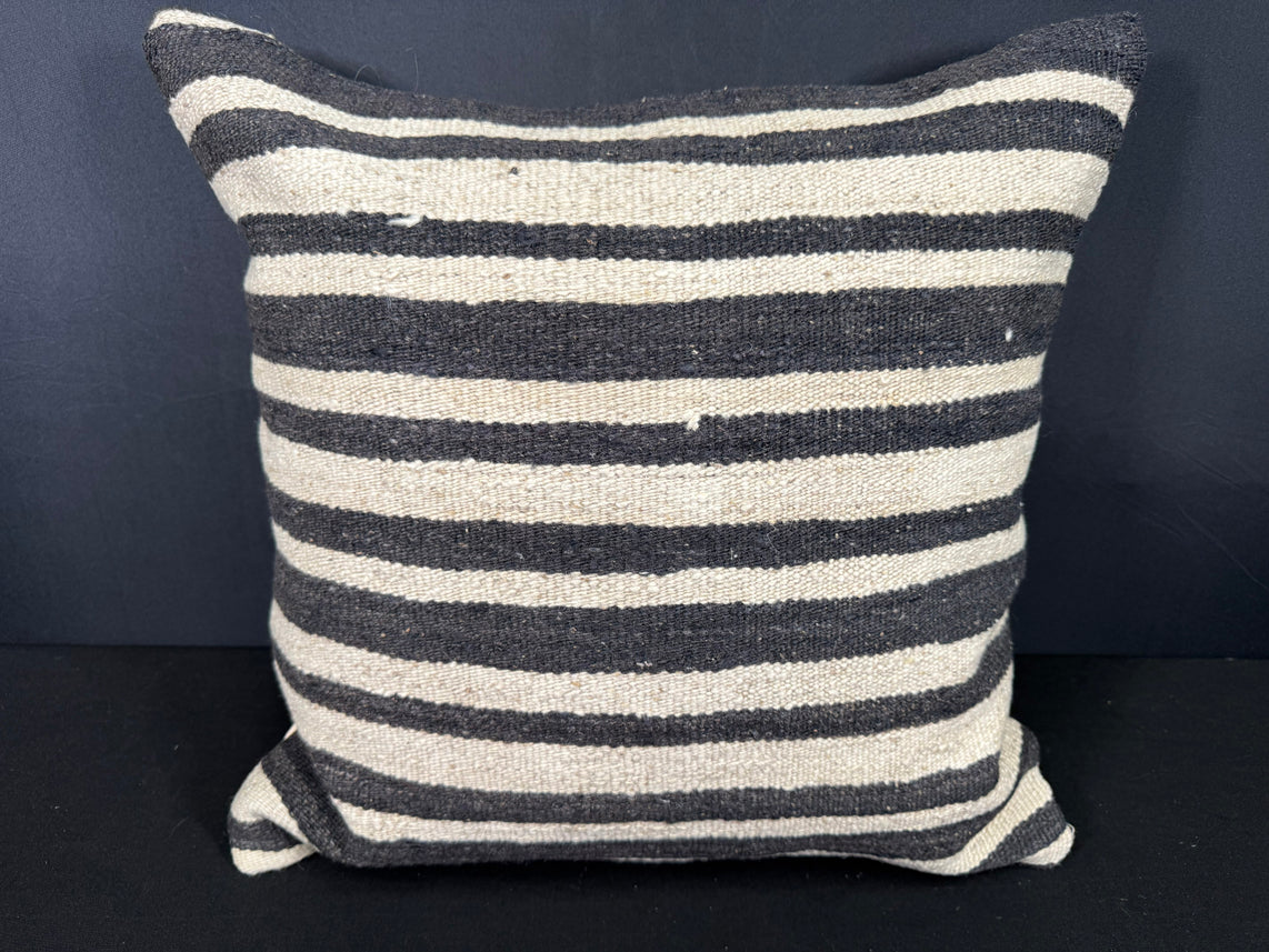 Turkish Hemp Pillow Cushion Natural Beige Black Cushion Cover 20x20 #30624