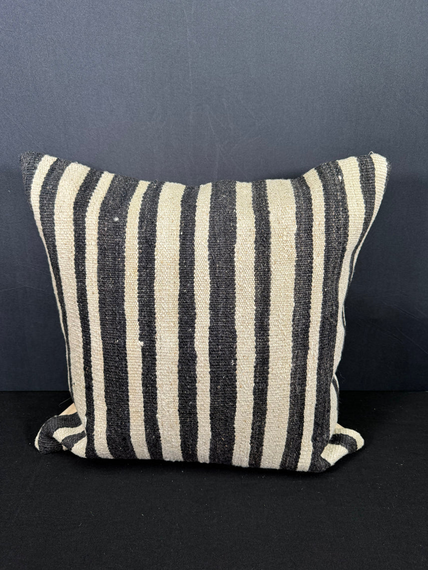 Turkish Hemp Pillow Cushion Natural Beige Black Cushion Cover 20x20 #30624