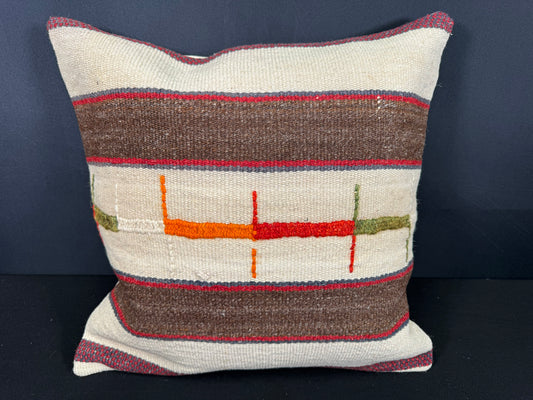 Turkish Hemp Pillow Cushion Natural Beige Brown Cushion Cover 20x20 #30623