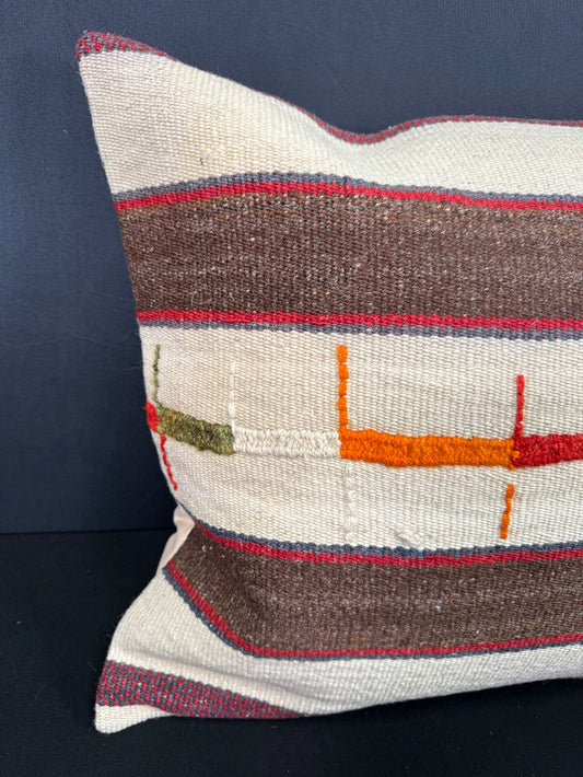 Turkish Hemp Pillow Cushion Natural Beige Brown Cushion Cover 20x20 #30623