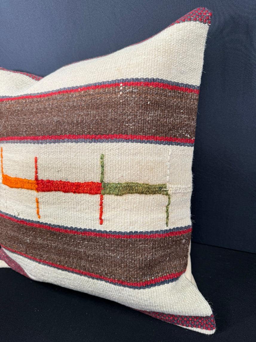 Turkish Hemp Pillow Cushion Natural Beige Brown Cushion Cover 20x20 #30623