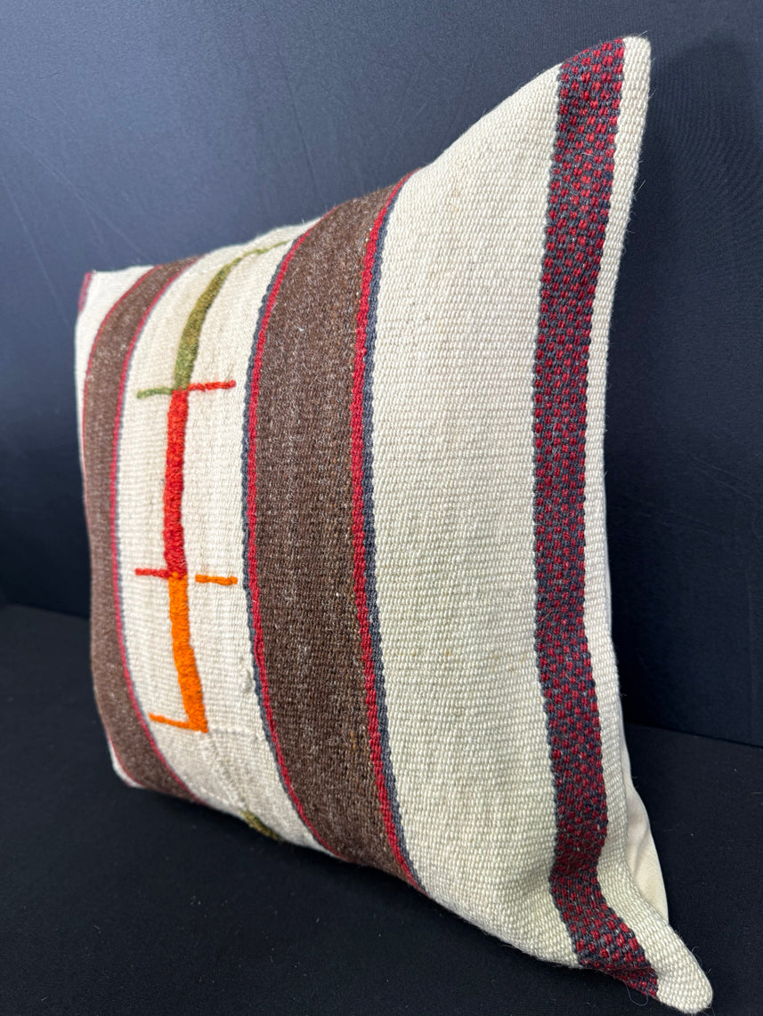 Turkish Hemp Pillow Cushion Natural Beige Brown Cushion Cover 20x20 #30623
