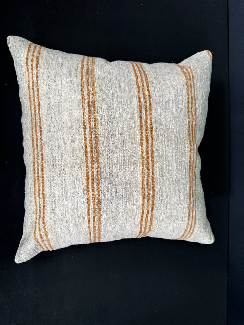 Turkish Hemp Pillow Cushion Natural Beige Yellow Cushion Cover 20x20 #30674