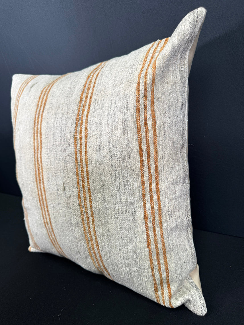 Turkish Hemp Pillow Cushion Natural Beige Yellow Cushion Cover 20x20 #30674