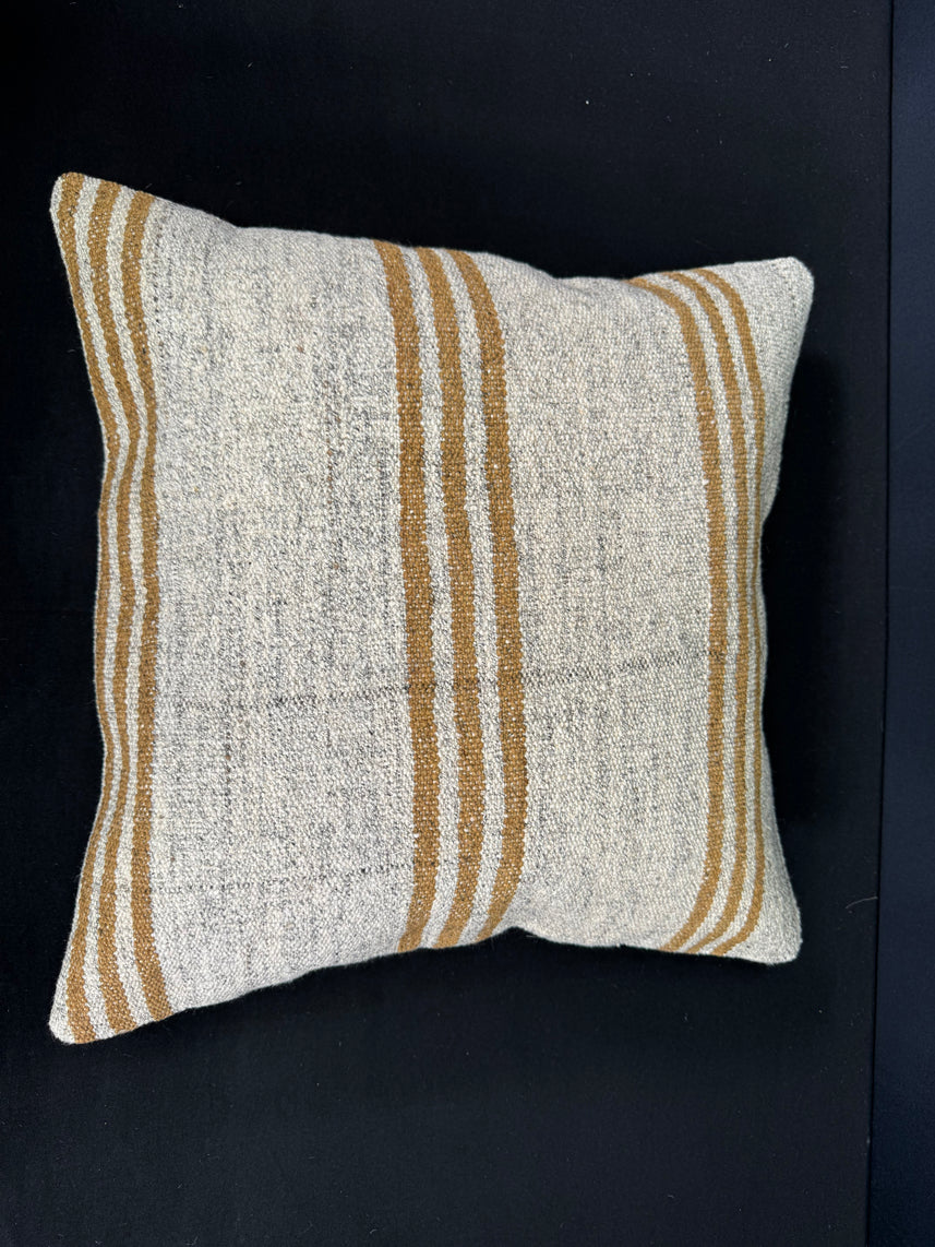 Turkish Hemp Pillow Cushion Natural Beige Yellow Cushion Cover 20x20 #30630