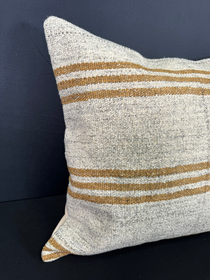 Turkish Hemp Pillow Cushion Natural Beige Yellow Cushion Cover 20x20 #30630