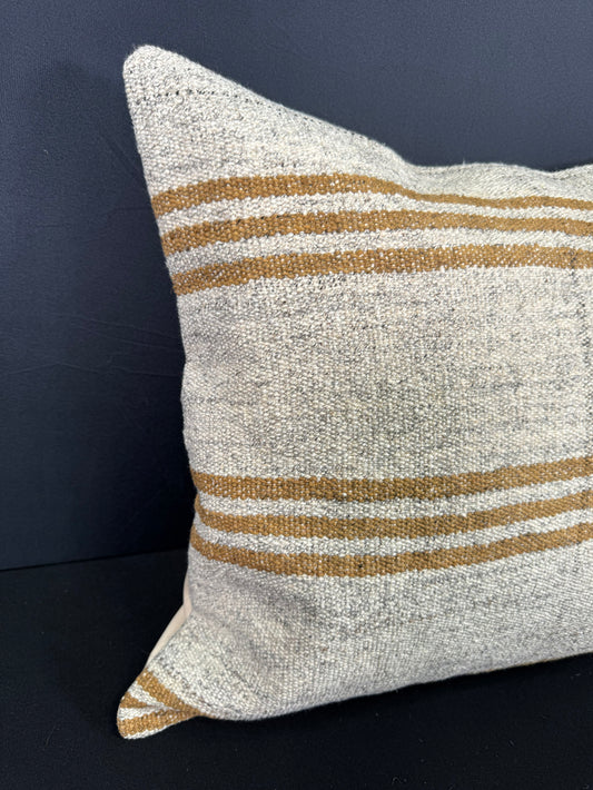 Turkish Hemp Pillow Cushion Natural Beige Yellow Cushion Cover 20x20 #30630