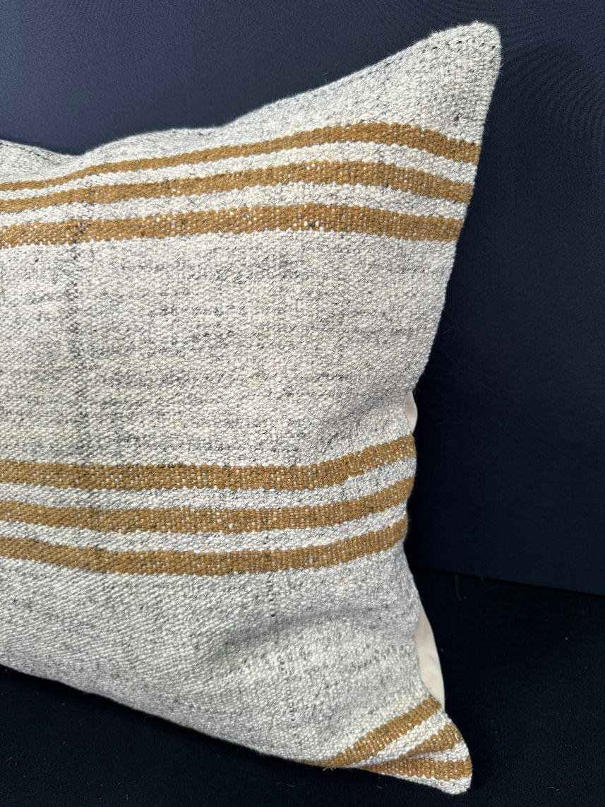 Turkish Hemp Pillow Cushion Natural Beige Yellow Cushion Cover 20x20 #30630