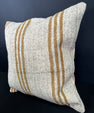 Turkish Hemp Pillow Cushion Natural Beige Yellow Cushion Cover 20x20 #30630