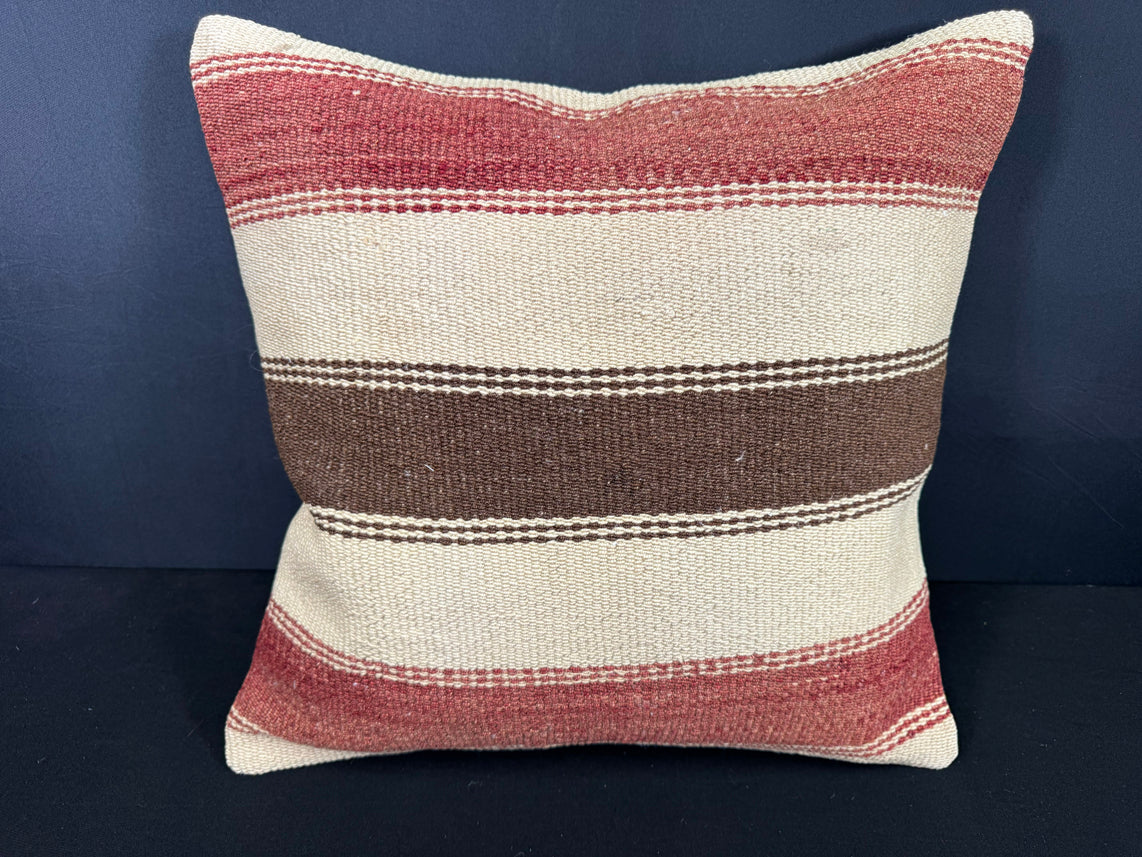 Turkish Hemp Pillow Cushion Natural Beige Red Cushion Cover 20x20 #30629