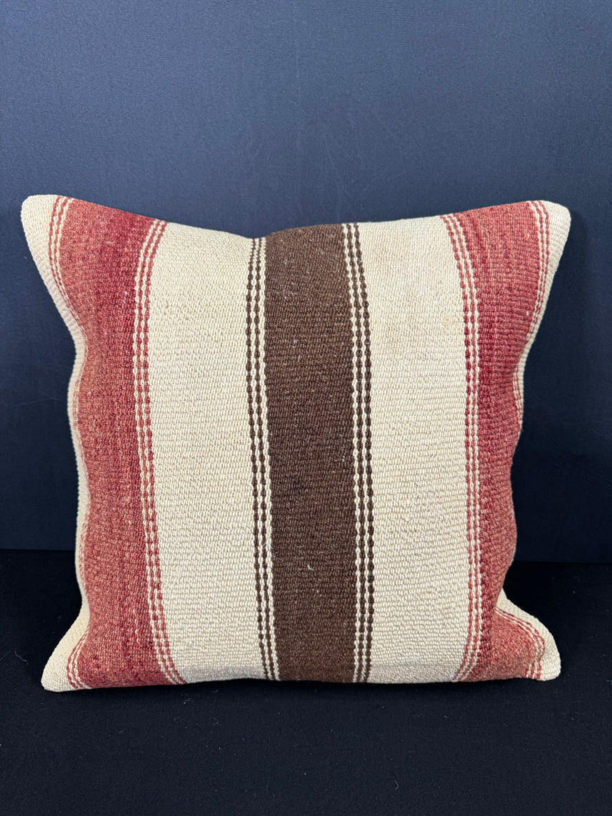 Turkish Hemp Pillow Cushion Natural Beige Red Cushion Cover 20x20 #30629