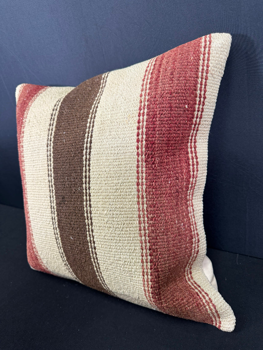 Turkish Hemp Pillow Cushion Natural Beige Red Cushion Cover 20x20 #30629