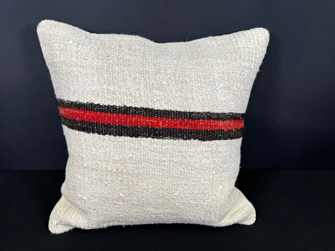 Turkish Hemp Pillow Cushion Natural Beige Black Cushion Cover 20x20 #30628