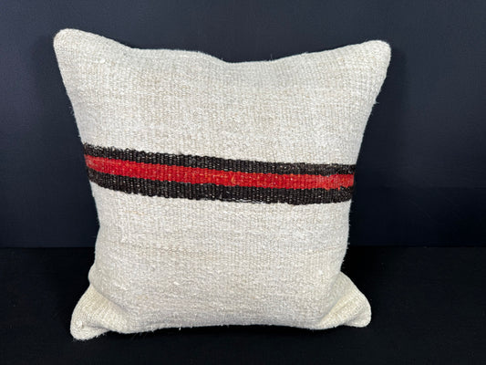 Turkish Hemp Pillow Cushion Natural Beige Black Cushion Cover 20x20 #30628