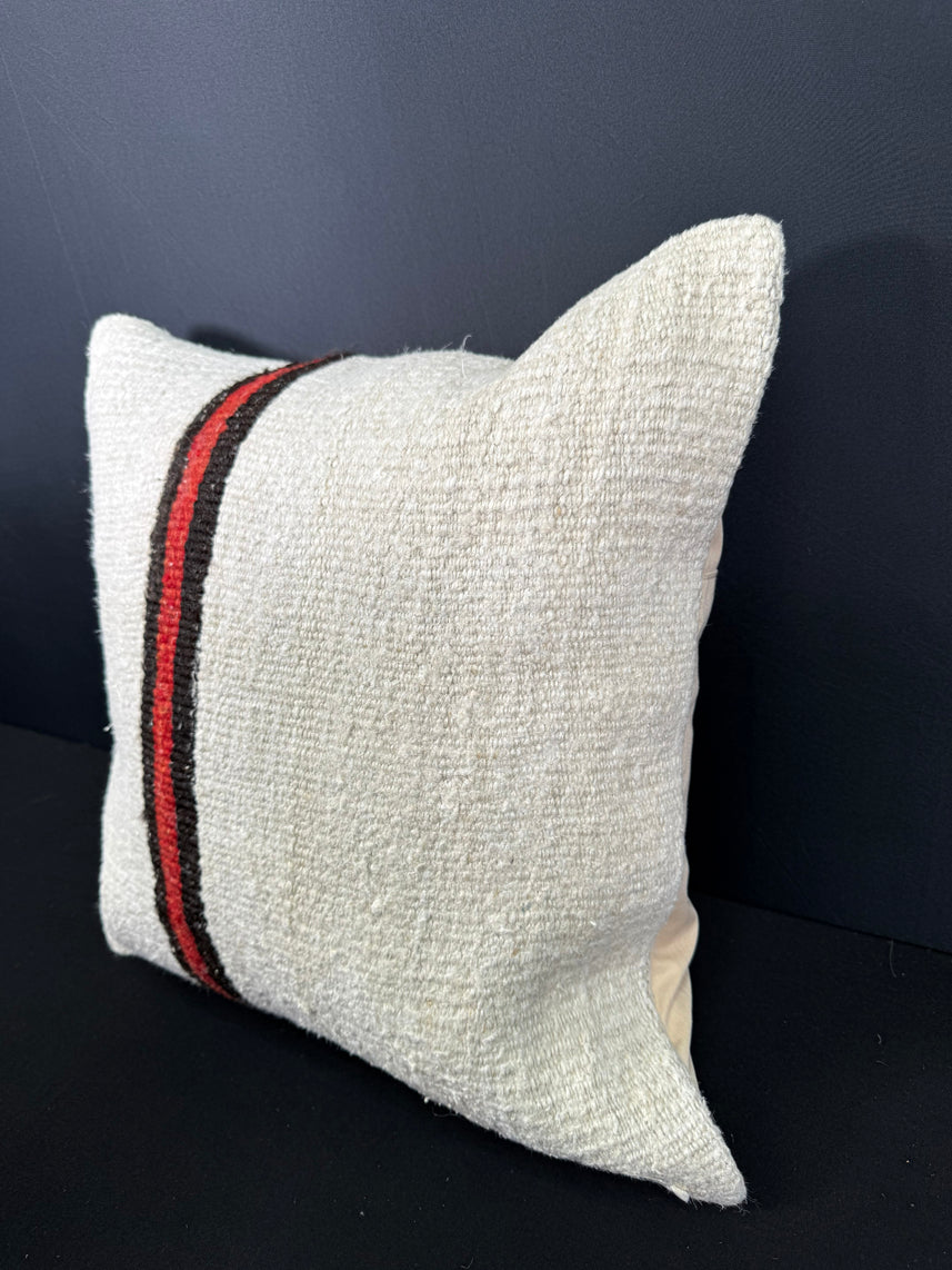 Turkish Hemp Pillow Cushion Natural Beige Black Cushion Cover 20x20 #30628