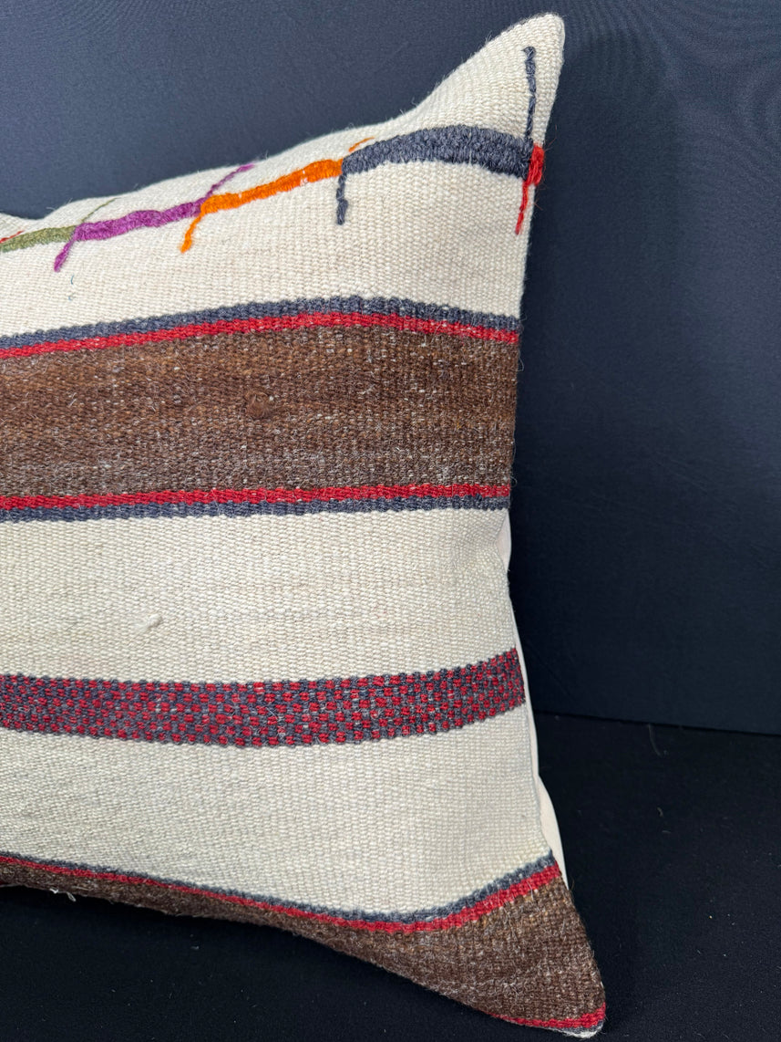 Turkish Hemp Pillow Cushion Natural Beige Brown Cushion Cover 20x20 #30530