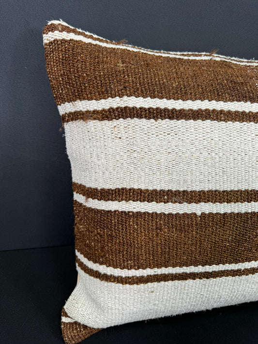 Turkish Hemp Pillow Cushion Natural Beige Brown Cushion Cover 20x20 #30673