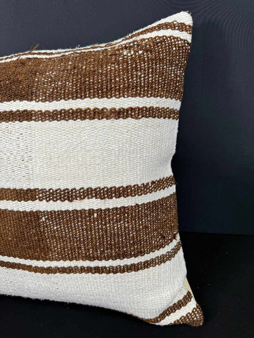 Turkish Hemp Pillow Cushion Natural Beige Brown Cushion Cover 20x20 #30673