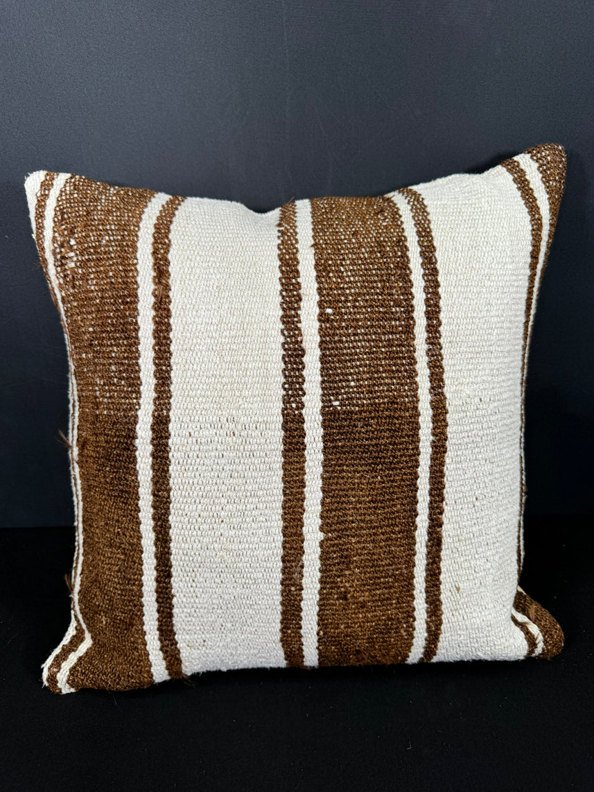 Turkish Hemp Pillow Cushion Natural Beige Brown Cushion Cover 20x20 #30673