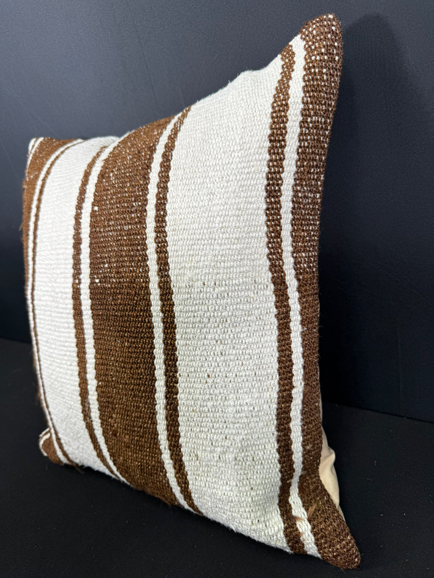 Turkish Hemp Pillow Cushion Natural Beige Brown Cushion Cover 20x20 #30673